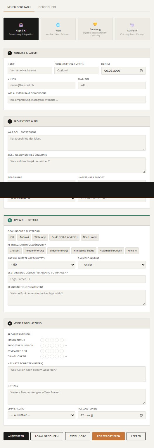 Erstgespräch-Tool Screenshot