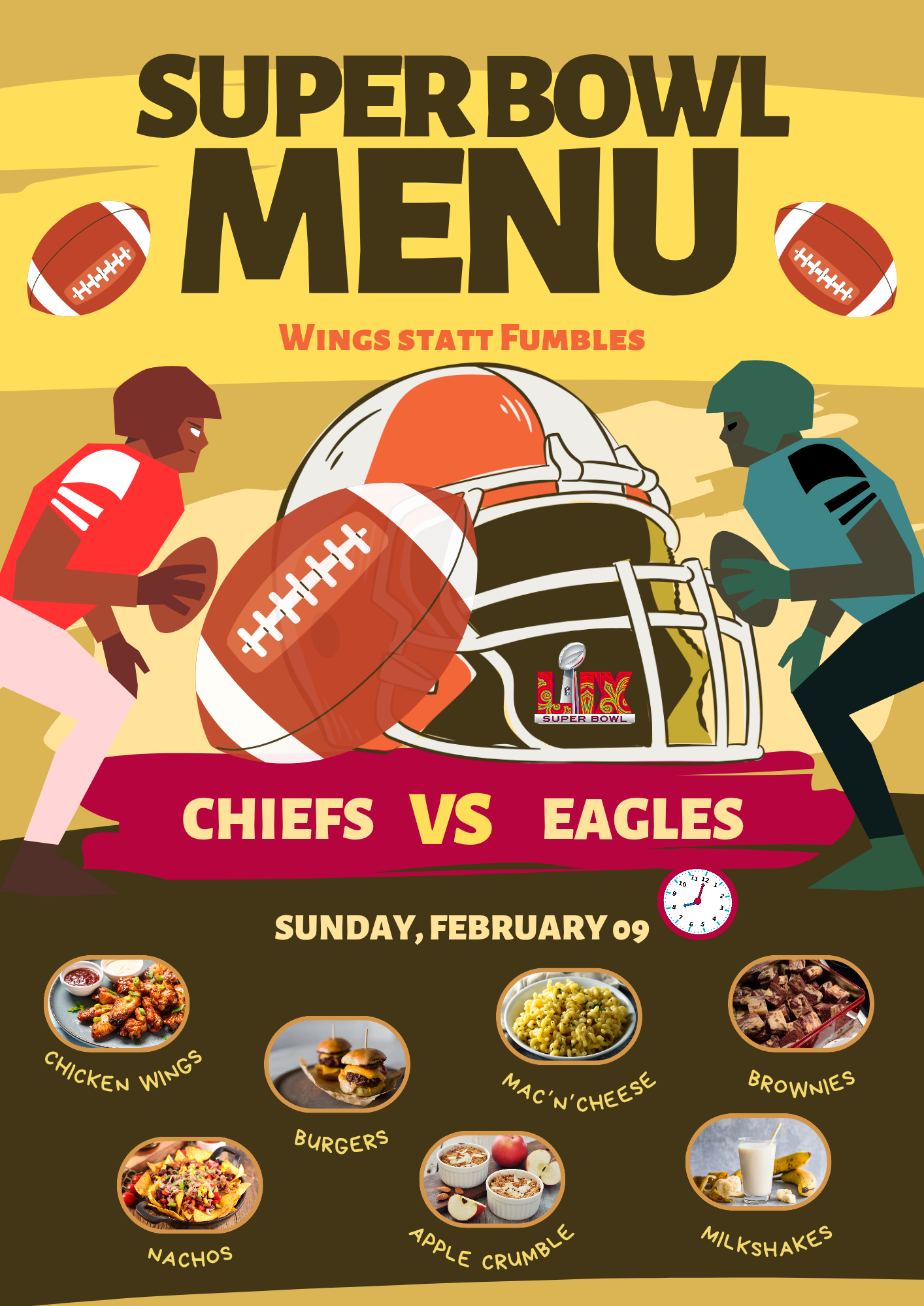 Super Bowl Menü 2025 Poster